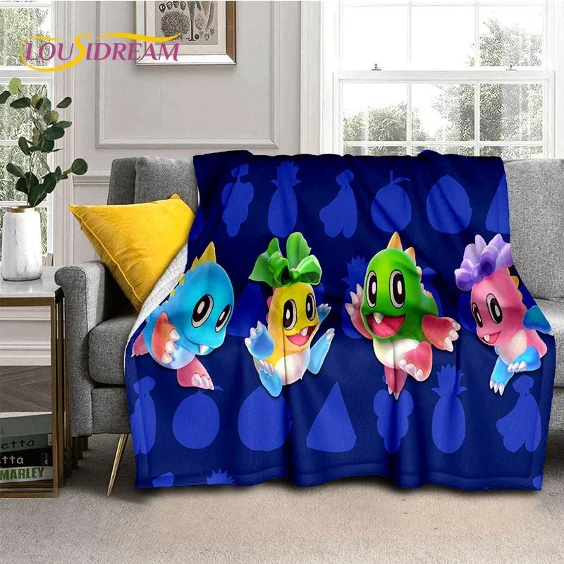 Cartoon Bubble Bobble Puzzle Bobble Retro Game Soft Flannel Blanket for Beds Bedroom Sofa Picnic,Throw Blanket Outdoors Leisure