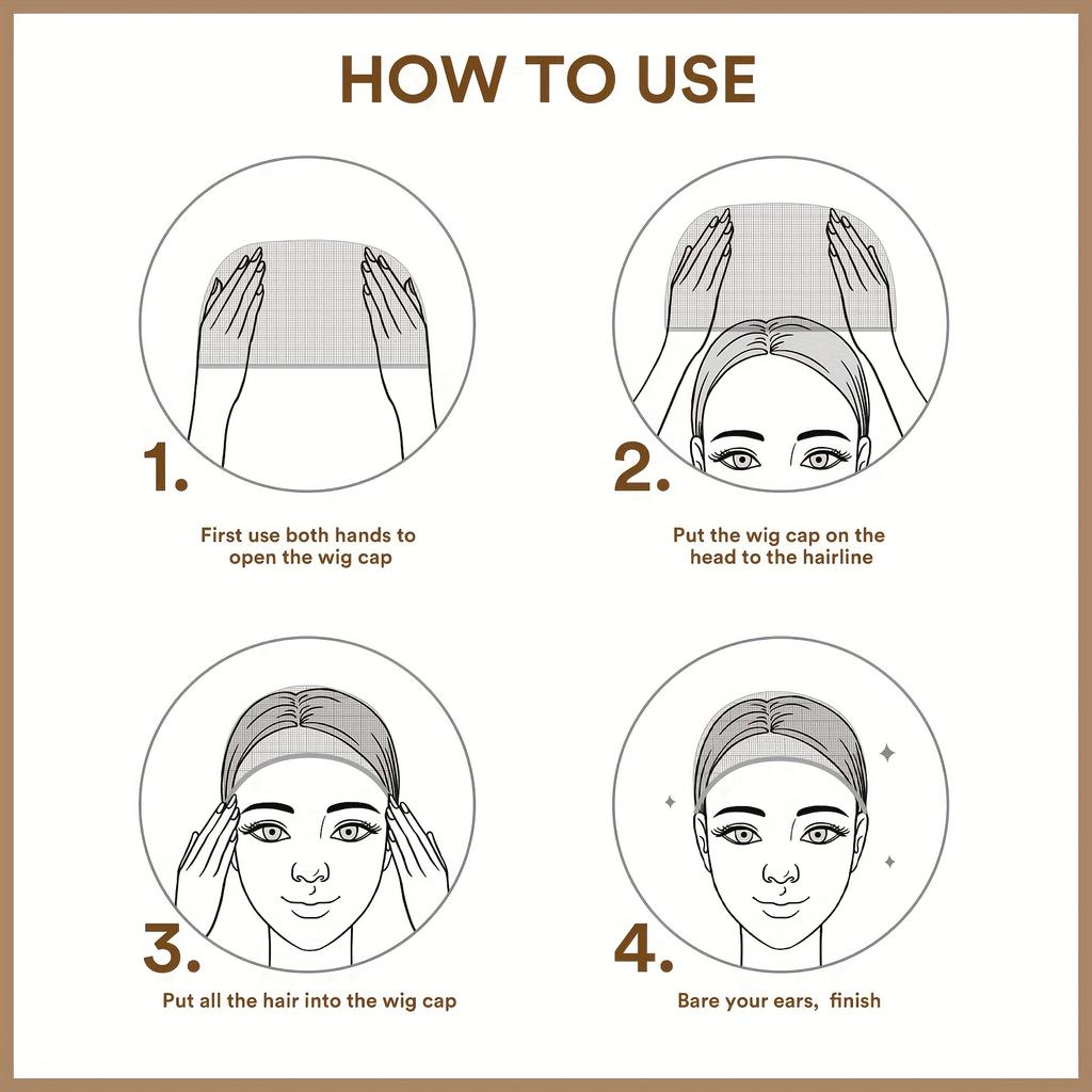 HD Wig Cap Set - 4pcs Elastic, Breathable, Invisible Caps for Professional Wig Wear