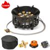 Outdoor Hiking Gas Stove 21000W 7-Core Strong Fire Power Camping Picnic BBQ Burner Portable Windproof Electronic Ignition Stoves