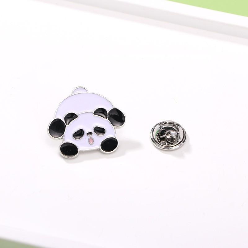 Chinese style panda brooch cute animal bag badge clothing bag accessories bamboo giant panda chain collar pin