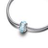 925 Silver Sparkling Blue Glass Beads with Petal Design Charm Fit Original Bracelets Necklaces Jewelry For Women