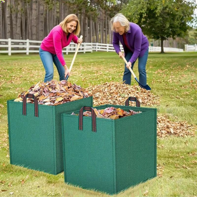 60/125L Robuster Gartenspeicherbeutel, Durchstichfester Wiederverwendbarer Rasen-Laubbeutel mit Verstärkten Griffen, Laubsammelbeutel