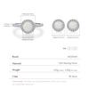 MODIAN Hepburn Style Jewelry Sets 925 Sterling Silver Elegant Round Opal Stud Earrings Thin Finger Rings For Women