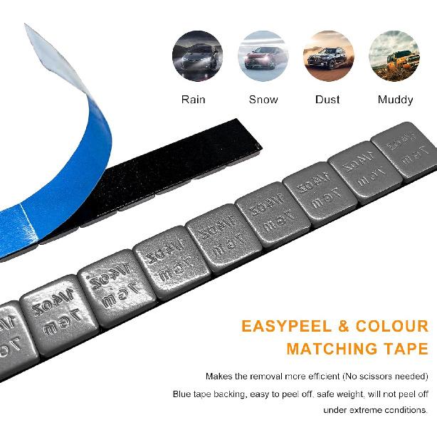 48 PCS 1/4 Oz Adhesive Backed Wheel Weights, 0.25 Oz Stick on Tire Balancing Weights, Low Profile Easy to Peel Wheel Balancing Weights for Cars