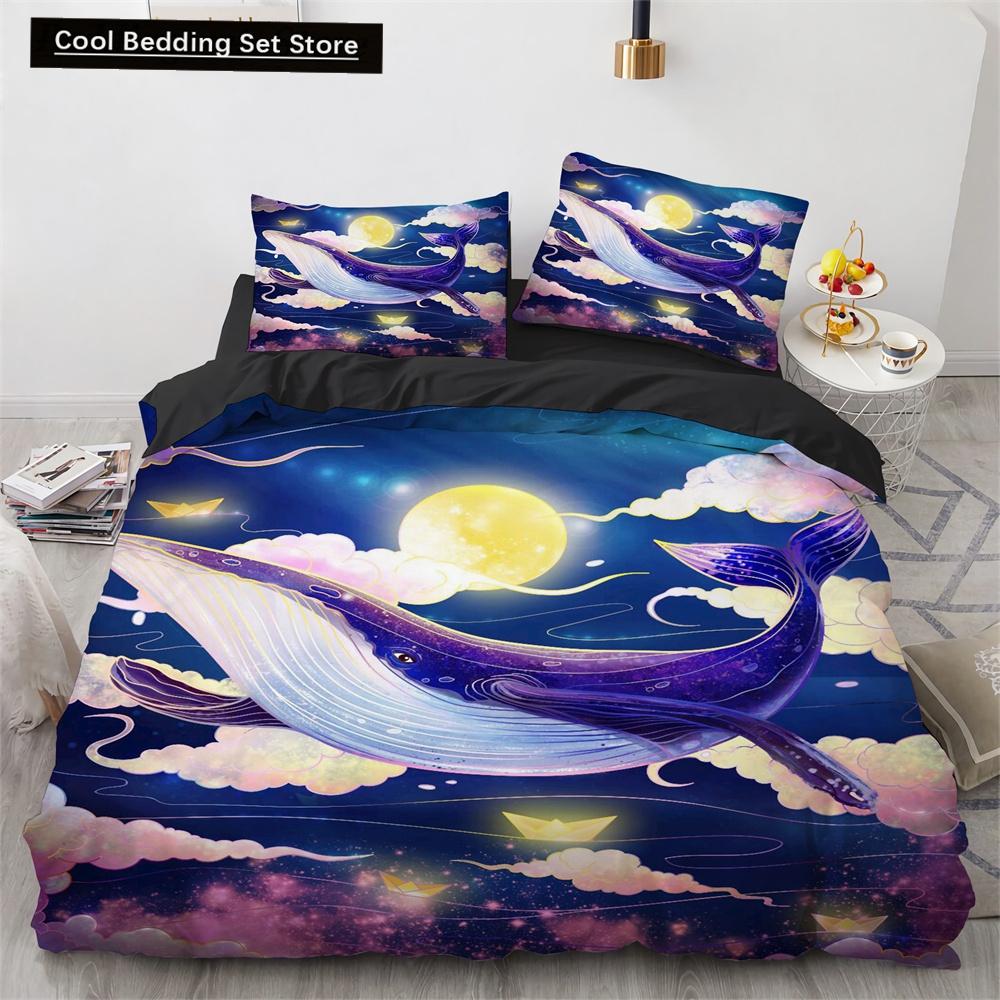 3D Octopus Duvet Cover King Queen Size Cute Cartoon Ocean Animal Bedding Set for Kids Teens Sealife 2/3pcs Polyester Quilt Cover