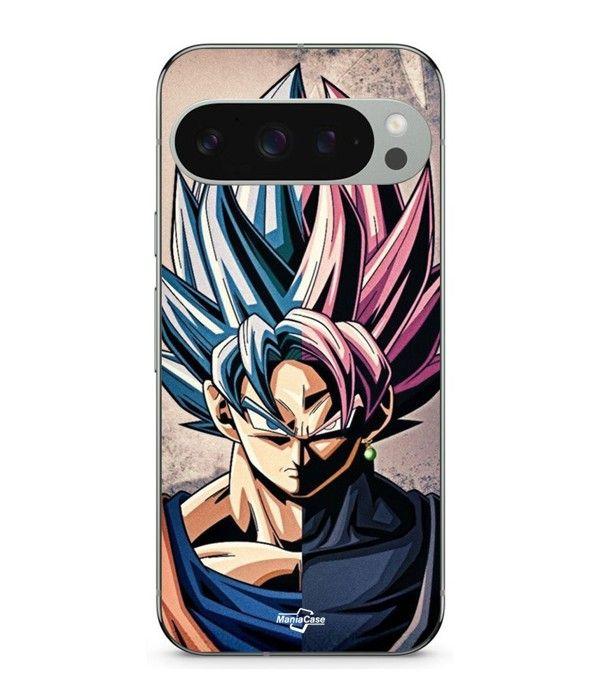 Coque - MANIACASE - Google Pixel 9 Pro - Dragon Ball Z - Goku SSJ - Souple en Silicone noir