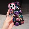 Y2K Glowing Hearts Jelly Double Layer Rose Red Mobile Phone Case for iPhone 17 16 15 14 13 12 11 Air Pro Max Plus Protective