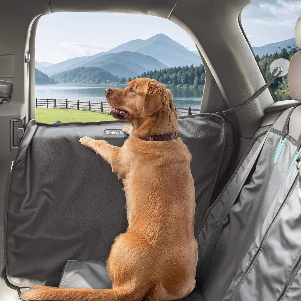 Oversized Car Door Protector For Dogs With Anti-Scratch PU Leather, 2 Pack Pet Vehicle Door Cover Guard With Adjustable Suction Cup, Waterproof