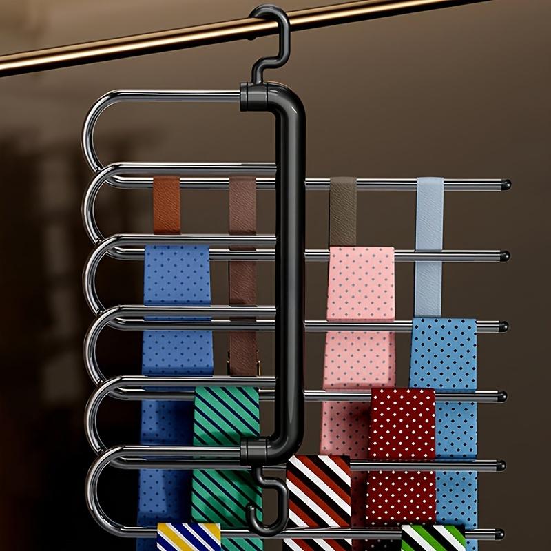 1pc Multi-layer Pants Hanger, Stainless Steel Rack, Save Space Storage and Organization for Wardrobe, Closet, Bedroom, Suitable for Pants,  Scarves