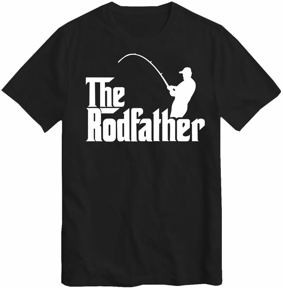 The Rodfather Unisexs T Shirt Funny Joke Novelty Fish Carp Cool Dad Grandad Top