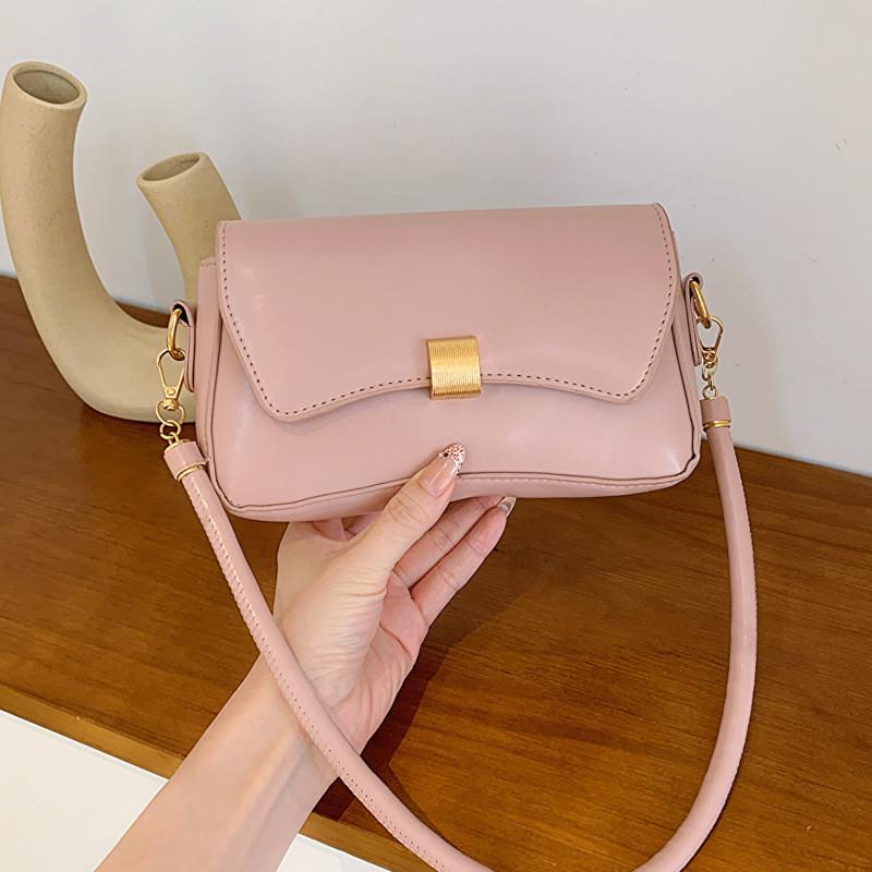 Chic Square Bag With Stitching Details Pu Material Casual Shoulder Bag