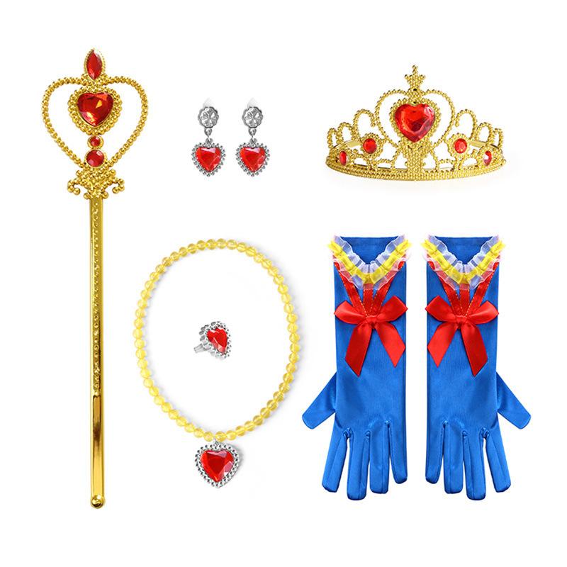 Disney Girls Cosplay Snow White Dress Yellow Luxury Costume with Cape Holiday Party Favor Girls Dress