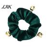 Christmas Gift for Girls Velvet Hair Scrunchies with Bells, Elastic Ties Women Girls, Retro Holiday Ponytail Holders Winter Festive Hairstyles Red or