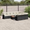 Vidaxl 11-Cz. Set da Giardino, Cuscini Rattan Nero Pe