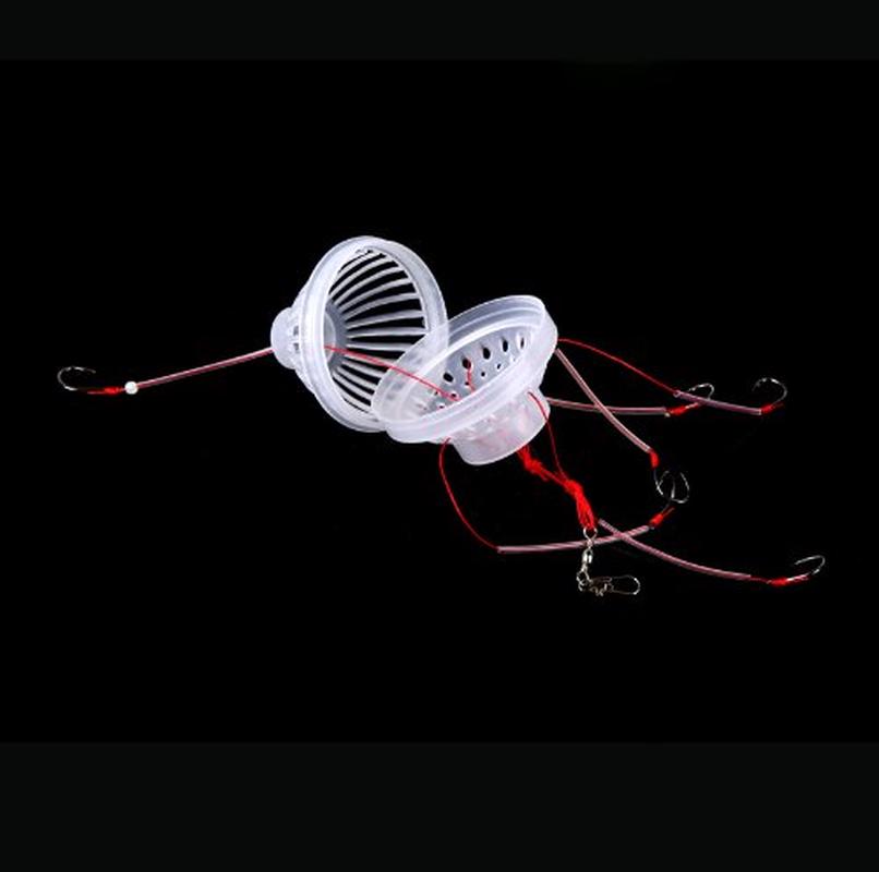 New Plastic Fishing Tackle Sea Monster with Six Strong Spherical Carbon Steel Fishing Hook Hooks