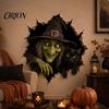Holiday Vibe Wall Enhancements Halloween Break-in 3D Decals, Illusion Effect Spooky Breaking Through Decorative Decals for Dormitory Sticker,