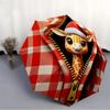 1pc Giraffe Plaid Automatic Folding Umbrella   Compact 8 Rib Design, Durable Iron Frame for Travel, Outdoor,  A0920087