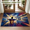 Crystal Velvet Square Rug Custom NameLionel Messi Pattern Non Slip Home Floor Decor Rug