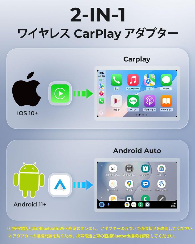AuroraLink CarPlay Wireless Android Auto Fast and Stable Wired To Wireless Conversion for Multilingual Japanese Wireless Display Automatic Compatible