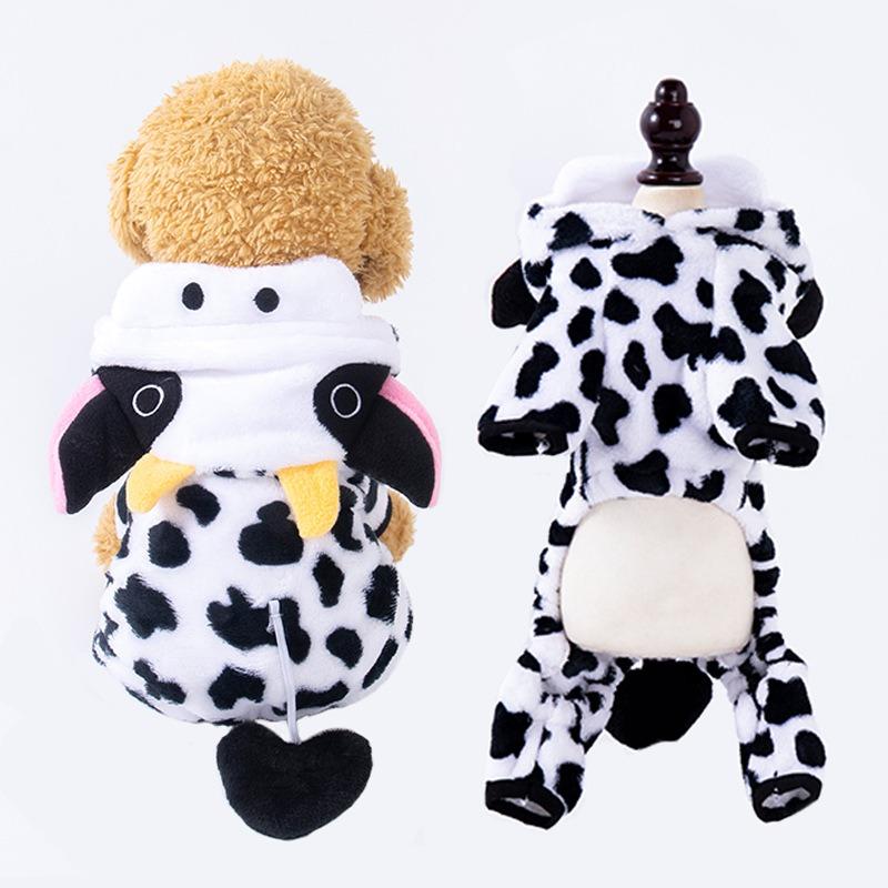 Four-legged Button Dog and Cat Clothing, Pet Supplies, Autumn and Winter Fleece Hoodie