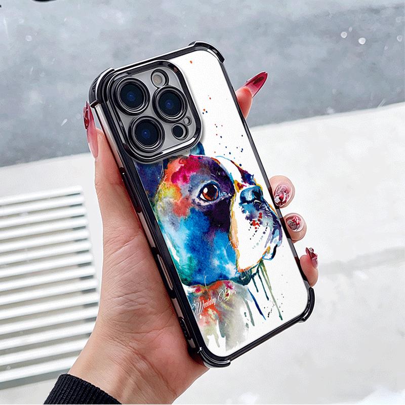 French Bulldog Dog Pug Design Plating Phone Case For Xiaomi Poco X5 X6 X7 X8 Pro Max F8 Ultra F7 M8 M7 M5S Redmi 15C 15 14C 13C
