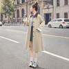 Women's Retro Color Block Trench Coat