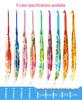 Set of 9 Colored Anodized Aluminum Crochet Hooks with Creative Resin Handles and Exquisite Flower Design