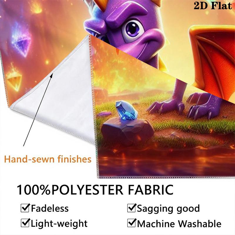 Spyro the Dragon Wall Tapestry Aesthetic Wall Hanging Printed Fabric Blanket Decorative Tapestries for Bedroom Living Room Home Decor
