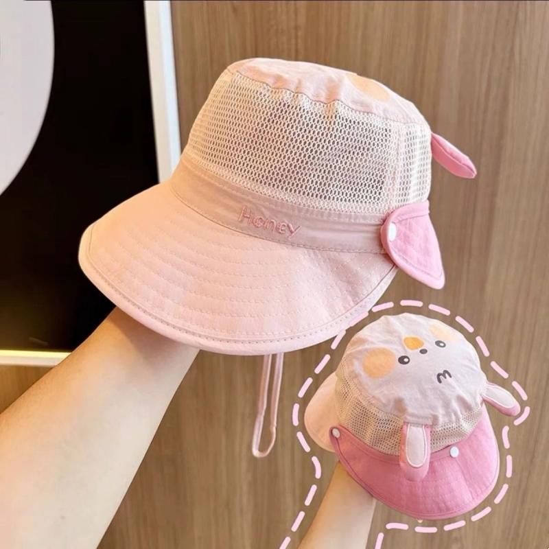 Sommer Netz Atmungsaktive Fischerhüte Niedliche Kinder Sonnenhüte Mit Breiter Krempe Strandhüte Outdoor Freizeit Panama Basin Cap Für Jungen Mädchen