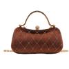 New Trend Women's Handbag Textured Velvet Simple Small Square Bag Chain Shoulder Crossbody Bag