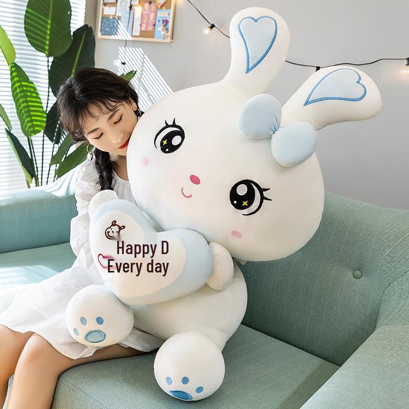 Couple Hugging Heart Rabbit Plush Doll - Creative Pillow Gift for Girlfriend's Birthday