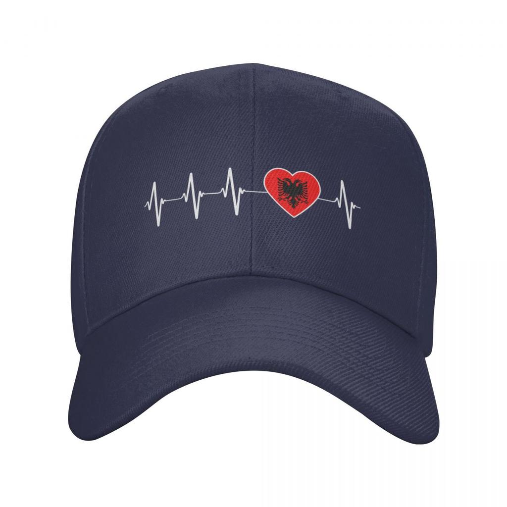 Ny mote albansk hjerteslag Albania flagg baseballcaps unisex kvinner tilpasset justerbar farshatt for voksne våren Snapback sommerhatter
