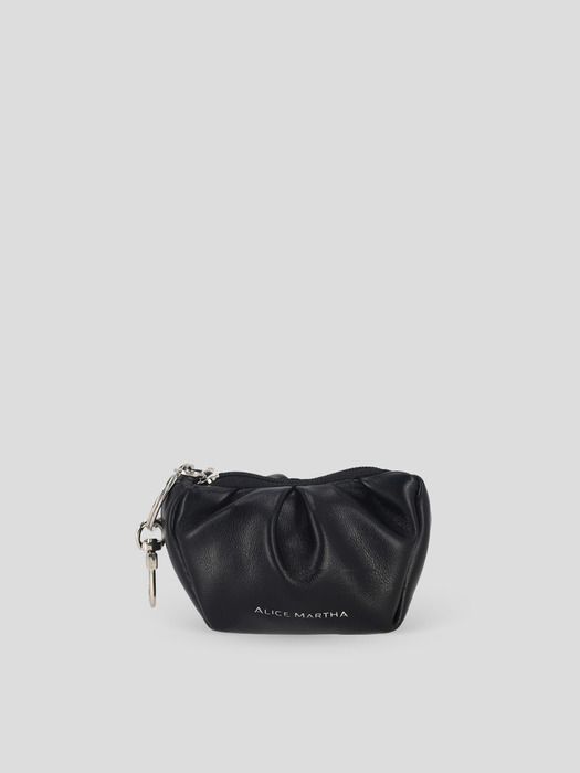 

Alice Martha Erin Miniature 4Colors Shirring Mini Pouch Keyring Silver