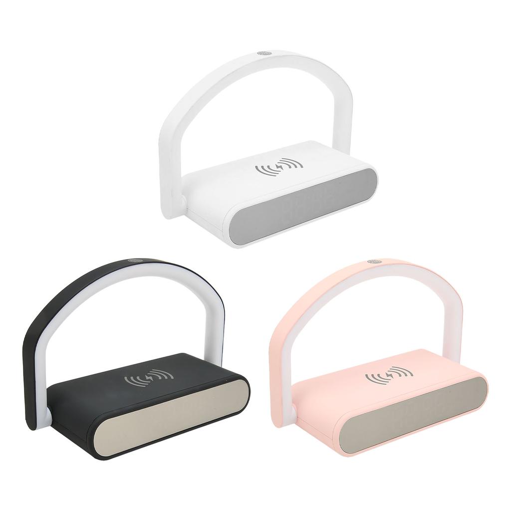 Wireless Charging Alarm Clock Two Levels Adjustment Night Light Multifunction Digital Alarm Clock fo