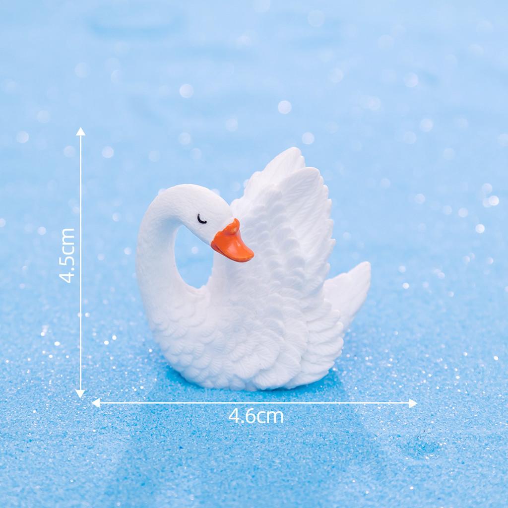 Charming Resin Swan Figurines Diy Creative Micro Landscape Desk Decorations