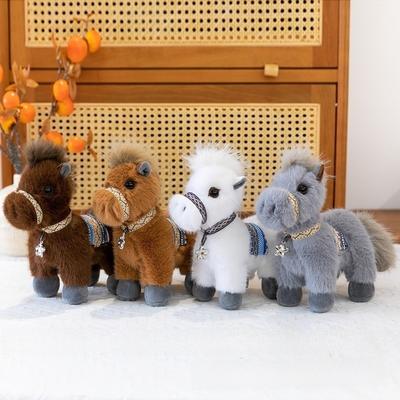 Soft Horse Plush Toys Cartoon Simulation Foal Collectible Lifelike Details Plush Doll  Classic