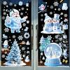Removable PVC Window Film Christmas Snowflakes Santa Static Sticker, Waterproof Decorative Stickers for Glass Decal, Cling Holiday Party And