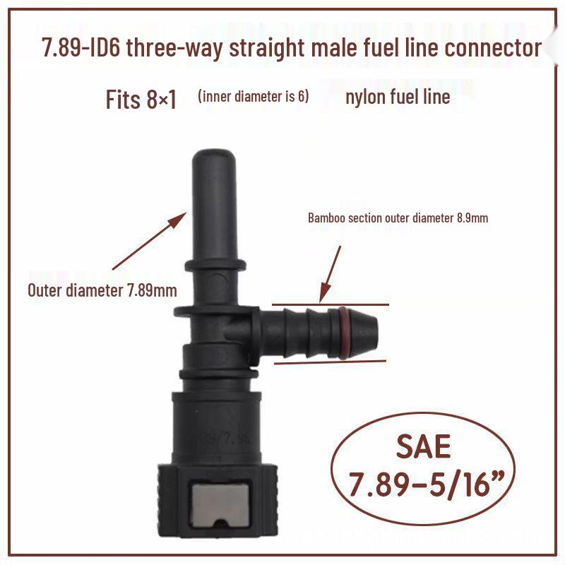 7.89 Quick-Connect Fuel Line Adapter: Male/Female for Gasoline, Diesel, Methanol, Oil, and Urea Applications