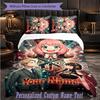 Personalized 3Pcs Bedding SetSpy × Family Custom Text Duvet Cover Pillowcase Set Bedroom Gift