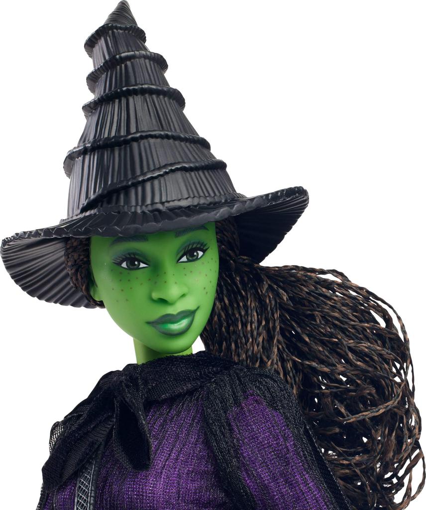 Mattel Universal Wicked Deluxe Elphaba Fashion Doll Accessories with Braided Hair & Movie-Inspired Look, & Pose.