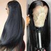 Lace Front Long Straight Synthetic Wig With Parting Heat-Resistant Fiber Natural Look All Face Shapes