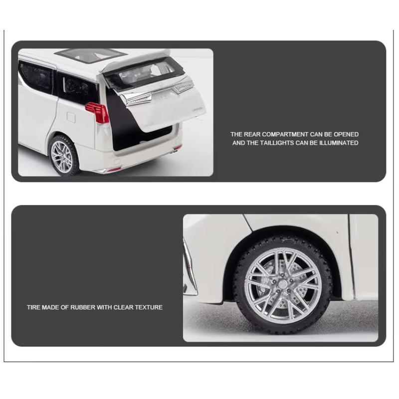 1/32 Lexus LM300h MPV Spielzeugauto, Metalllegierung, Van, Miniatur, Pullback, Sound & Light, Sammlung, Modell, Geschenk für Jungen und Kinder