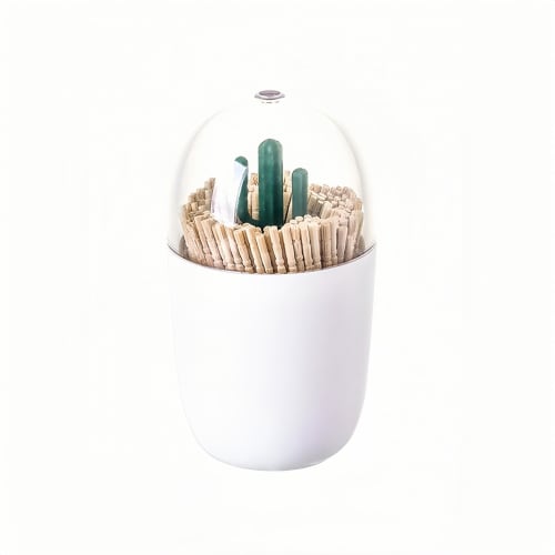 

Scandinavian-style Christmas tree and snowman design cotton swab and toothpick storage box with lid, featuring seasonal plant and animal motifs, dustp