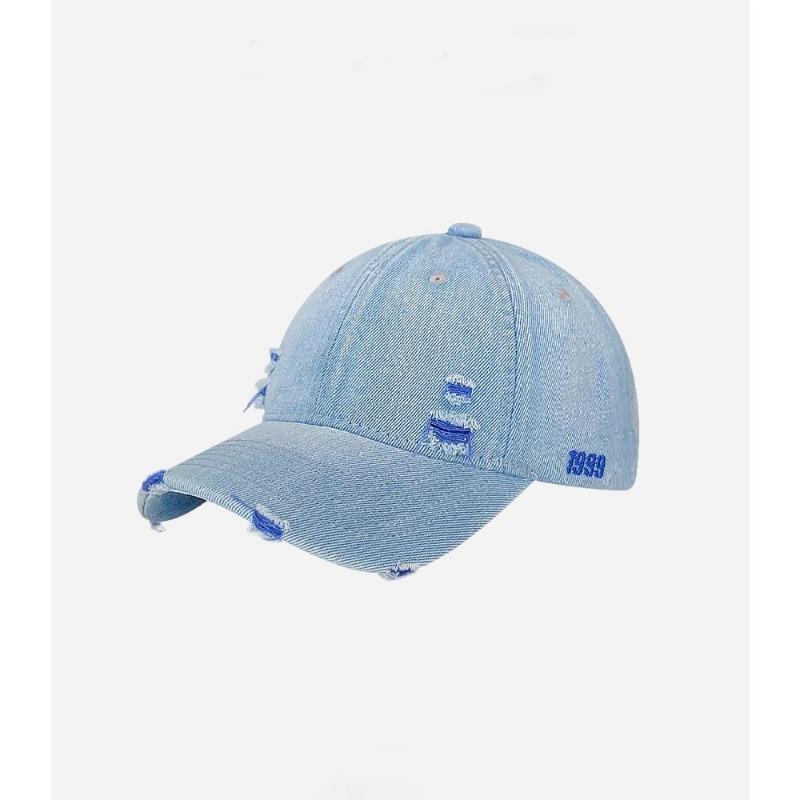 Retro Solid Color Denim Baseball Cap Children Big Head Circumference Showing Face Small Hip Hop Hole Shading Sun Protection Cap Men