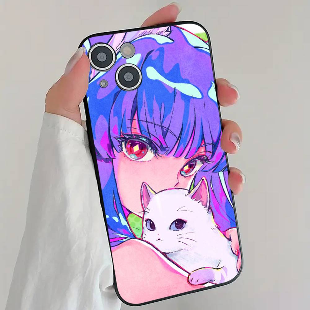 Kawaii S-Shampoo Funny Anime R-Ranma 1 2 Phone Case Cool Black Silicone Soft For IPhone 16 15 14 13 12 11 X XR Plus Pro Max Plus