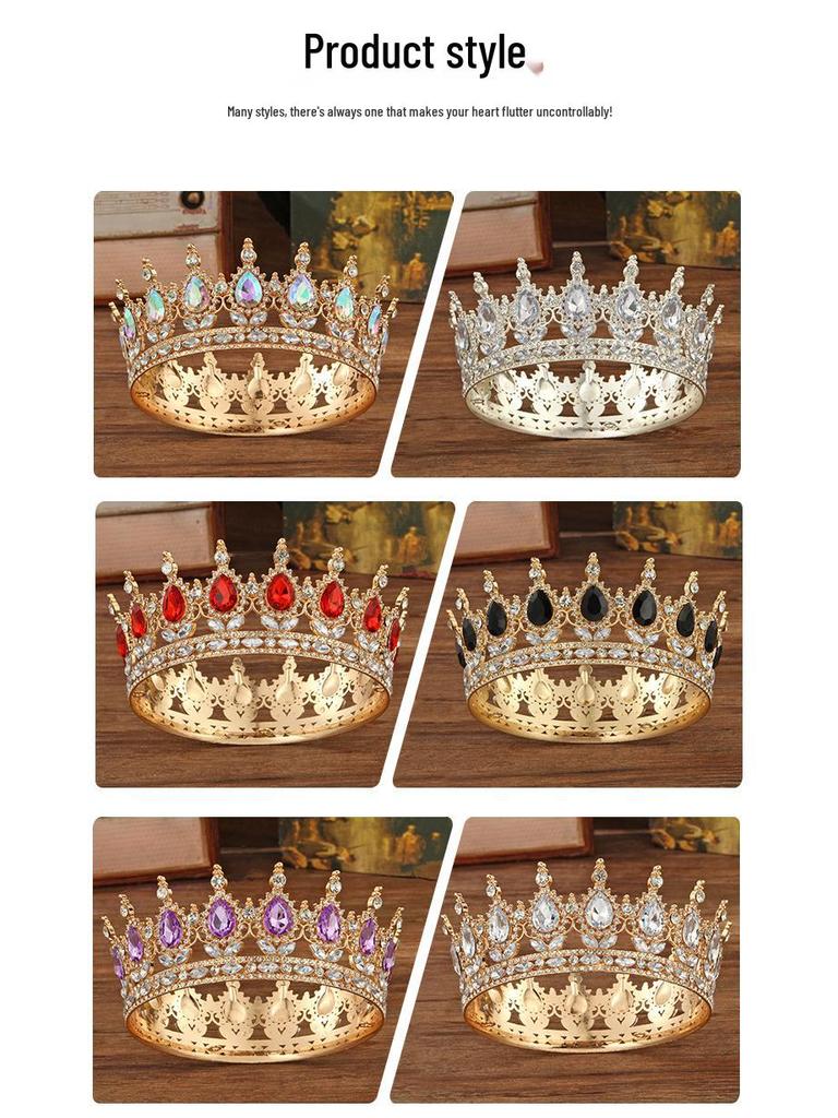 Elegancka Korona Ślubna Nakrycie Głowy: Wykwintna Dekoracja Tortu Weselnego, Urodzinowego i Akcesoria do Włosów dla Panny Młodej