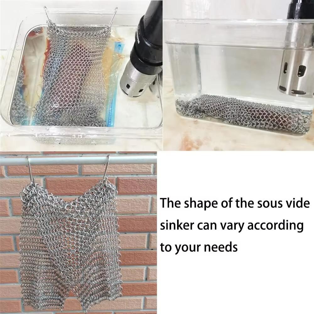 Sous Vide Gewicht Roestvrij Staal Verzwaringsgewichten 2 Klemmen Volledige Onderdompeling Sous Vide Accessoires Voedselkwaliteit Duurzaam Veilige Houvast