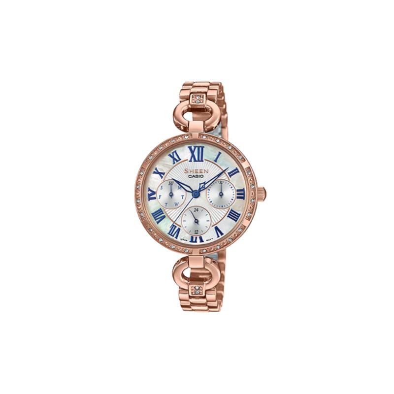 

Casio CASIOSHEEN series, simple, casual and fashionable, quartz movement, stainless steel ion-plated strap, Japanese and Korean watches, SHE-3067PG-7A белый