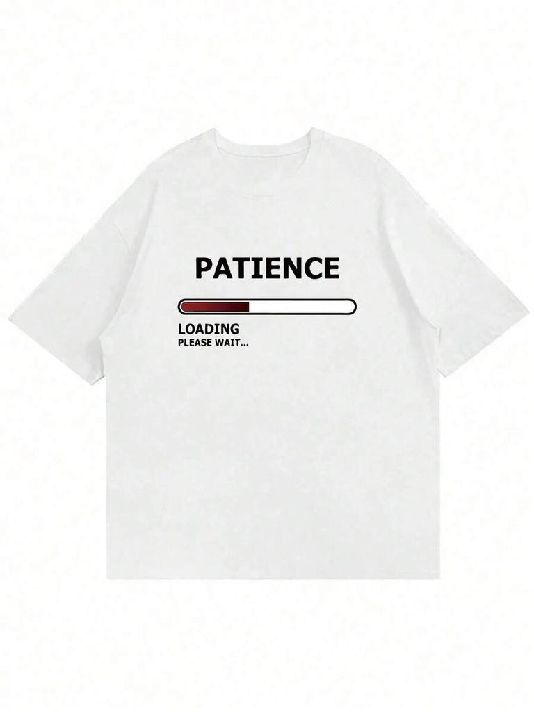 PATIENCE LOADING Graphic Unisex's T-Shirt, Short-Sleeved Crew Neck Casual Top
