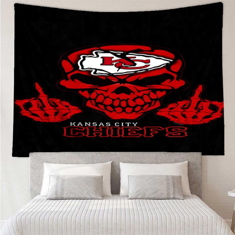 1PC City Chiefs Emblem Printed Tapestry Room Decoration Wall Hanging for Living Room Bedroom, Dormitory, Birthday and Christmas Gifts